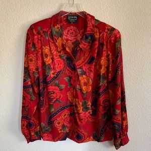 Vintage Carol Little floral button down, sz 10